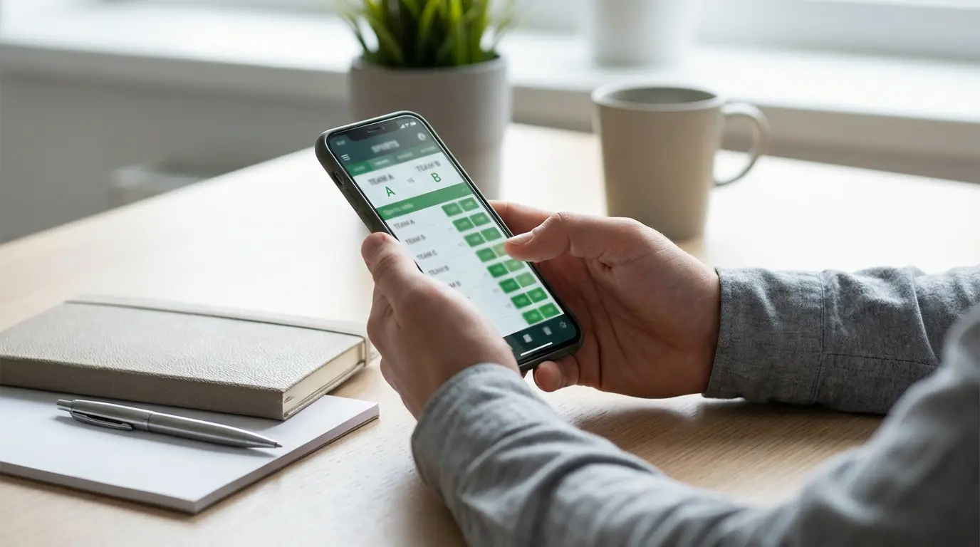 Pantalla con cuotas de apuestas NFL mostrando moneyline spread y totales